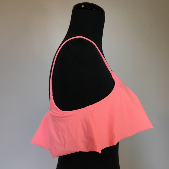 LA Hearts Pink Ruffled Bikini Top, M - Picture 3 of 8